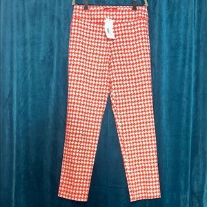 NWT Krazy Larry Tomato Houndstooth Women's Pants from The Plaid Elephant
